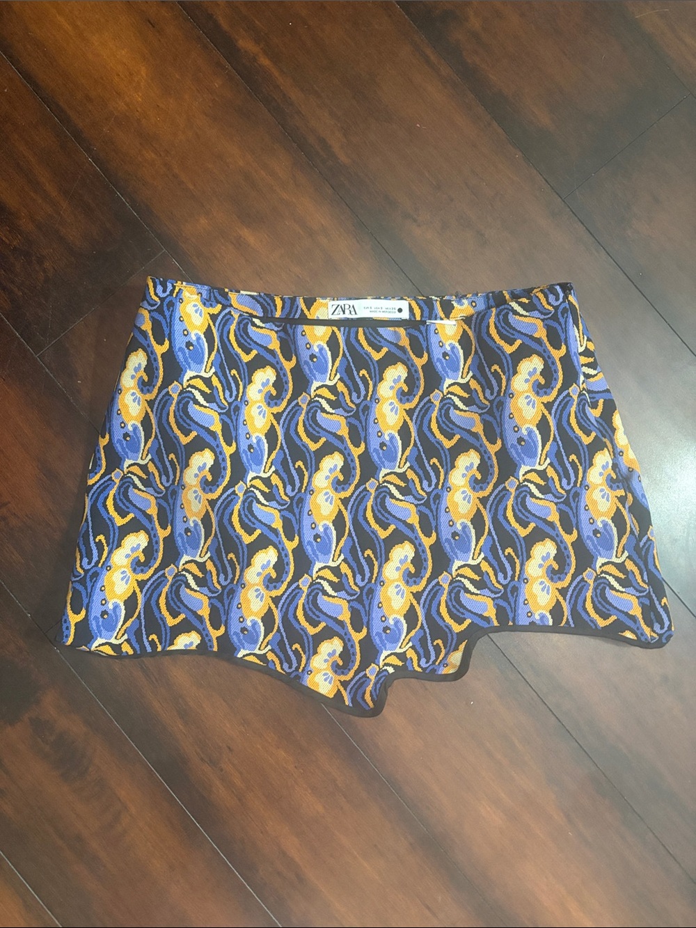 Zara Asymmetrical Printed Mini Skirt